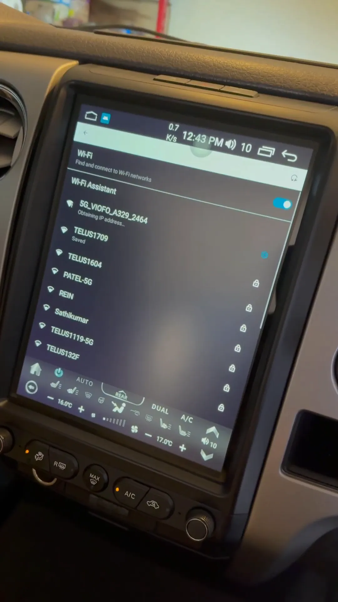 Wi-Fi connected to Viofo dash camera