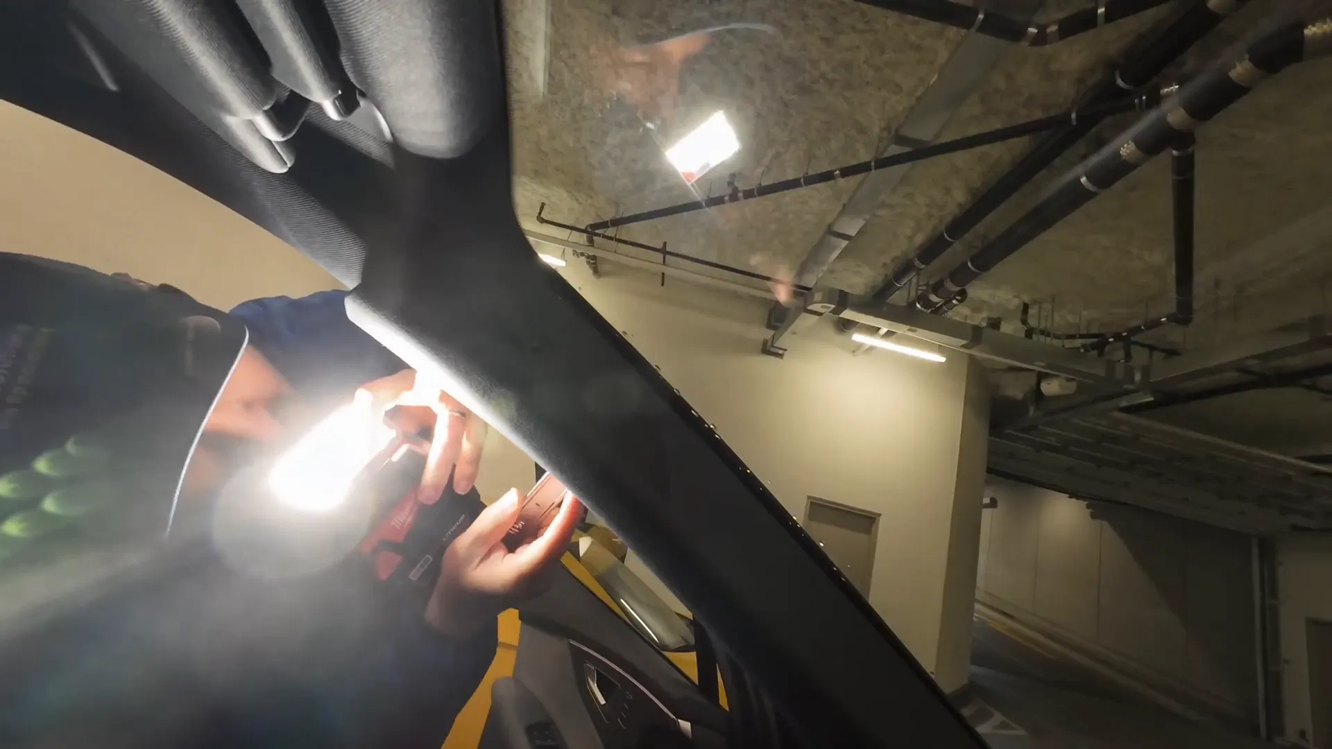 Running the wiring through the A-pillar.