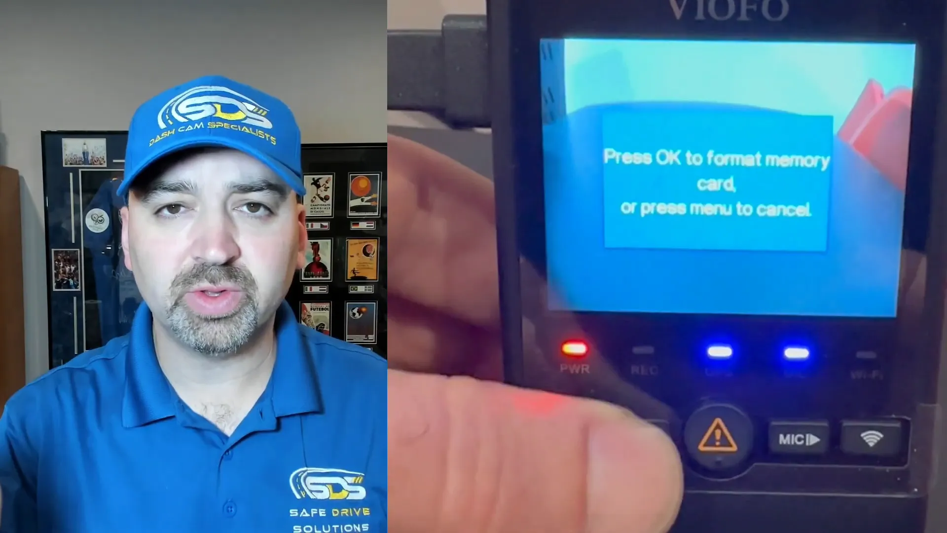 Formatting the micro SD card on a Viofo dash camera