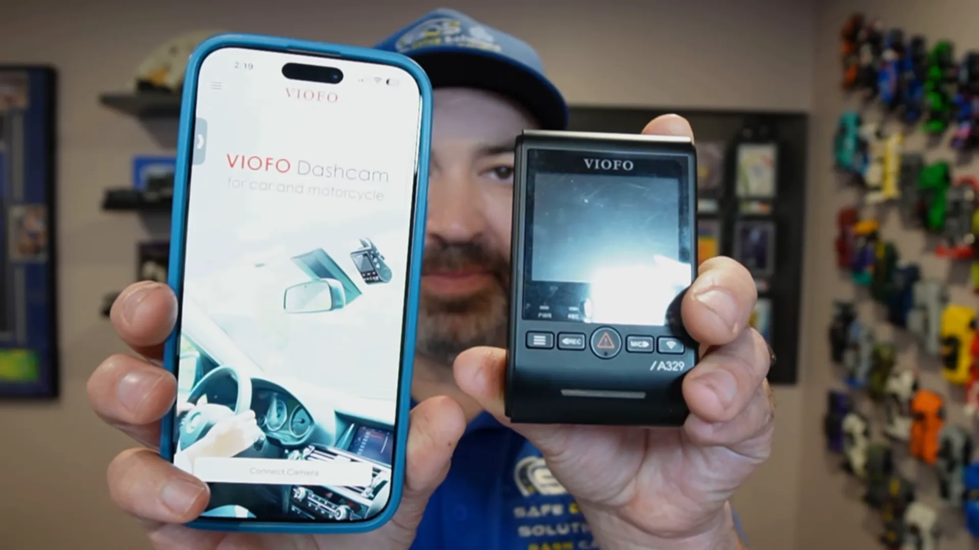 smartphone app connected to dash cam showing video list