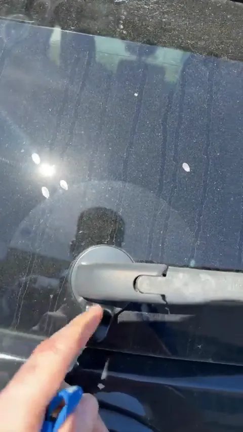Knob and button for opening the rear window