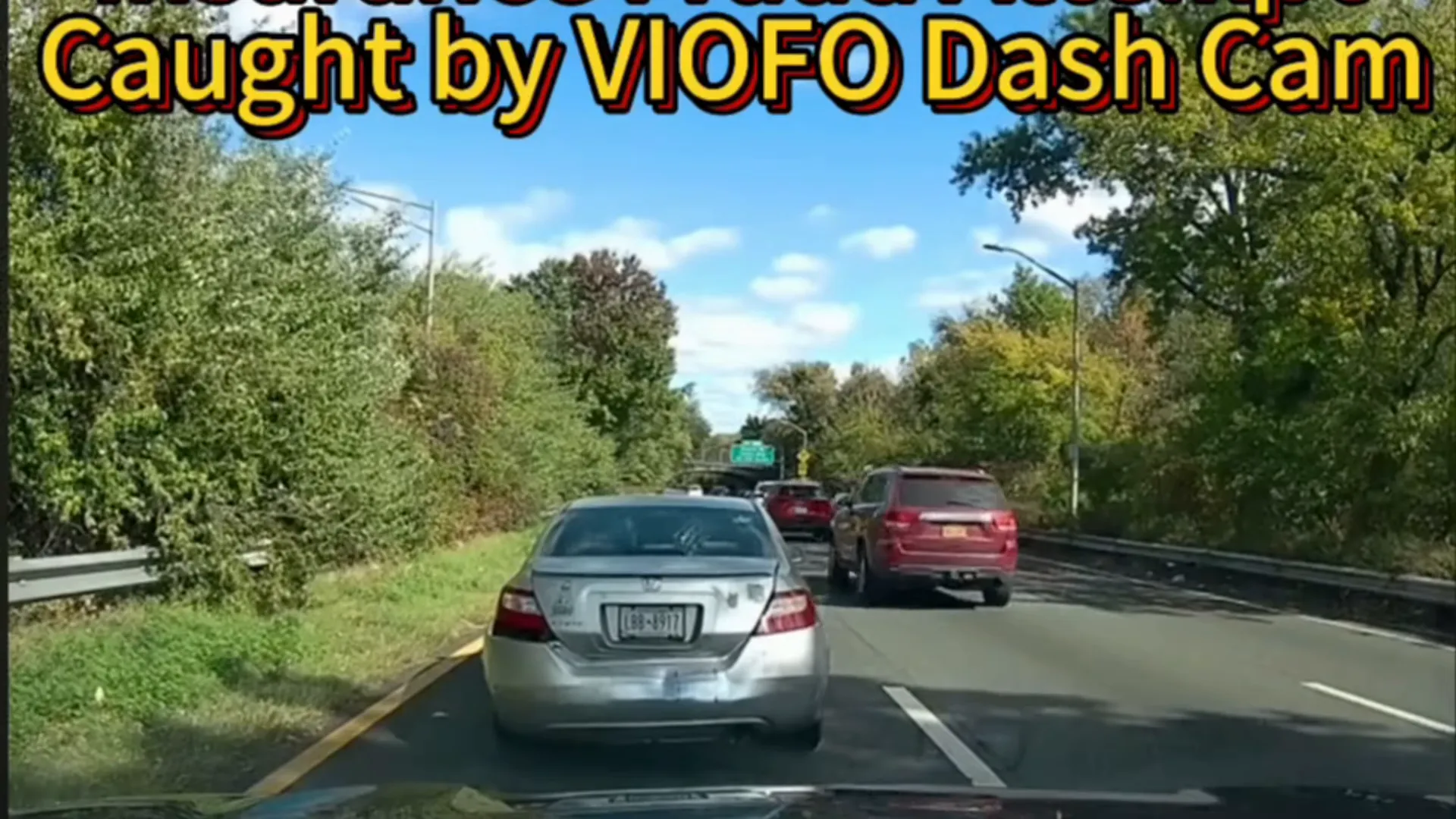 Example of rear-end or reverse-collision evidence from dash cam