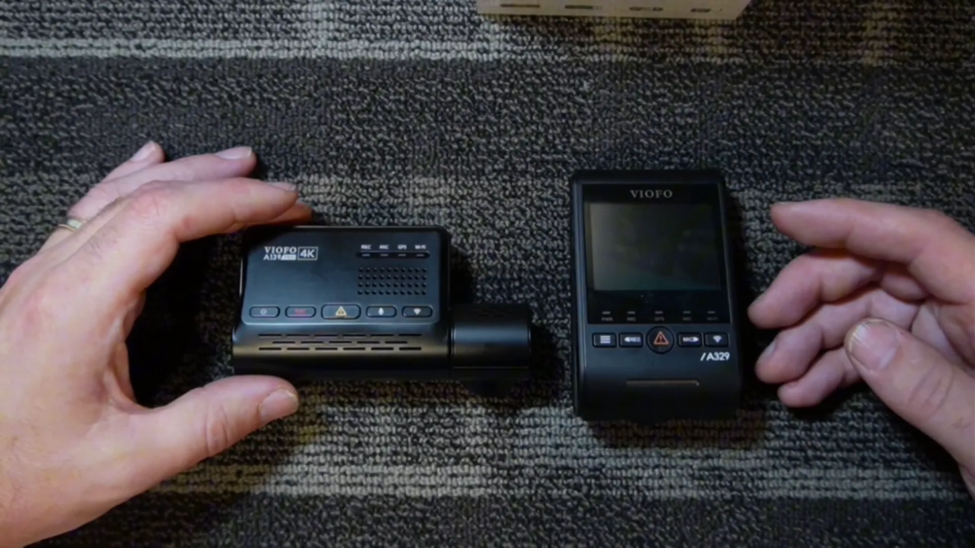 Dash cam button layout comparison