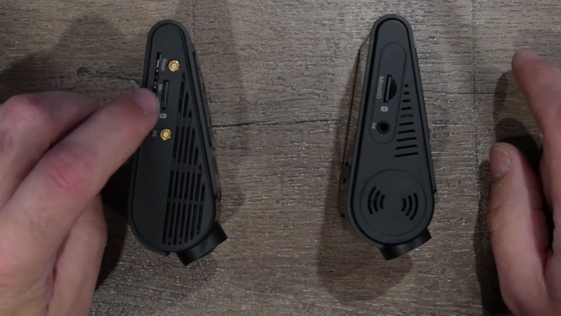 Side view showing rear camera port and Micro SD card slot on A329S