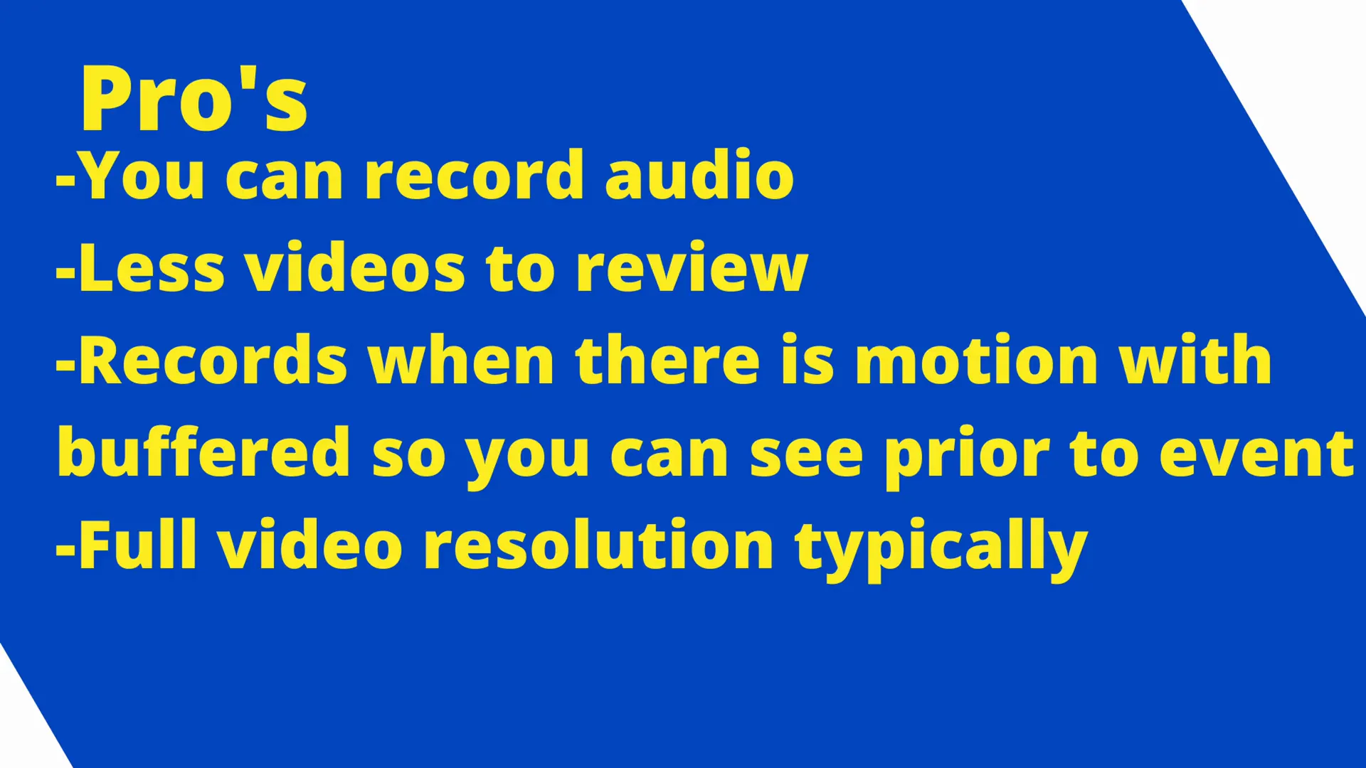 Example of motion detection video with buffered footage