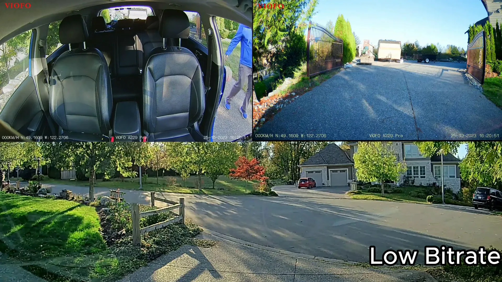 Camera continuously recording while parked, showing audio recording capability