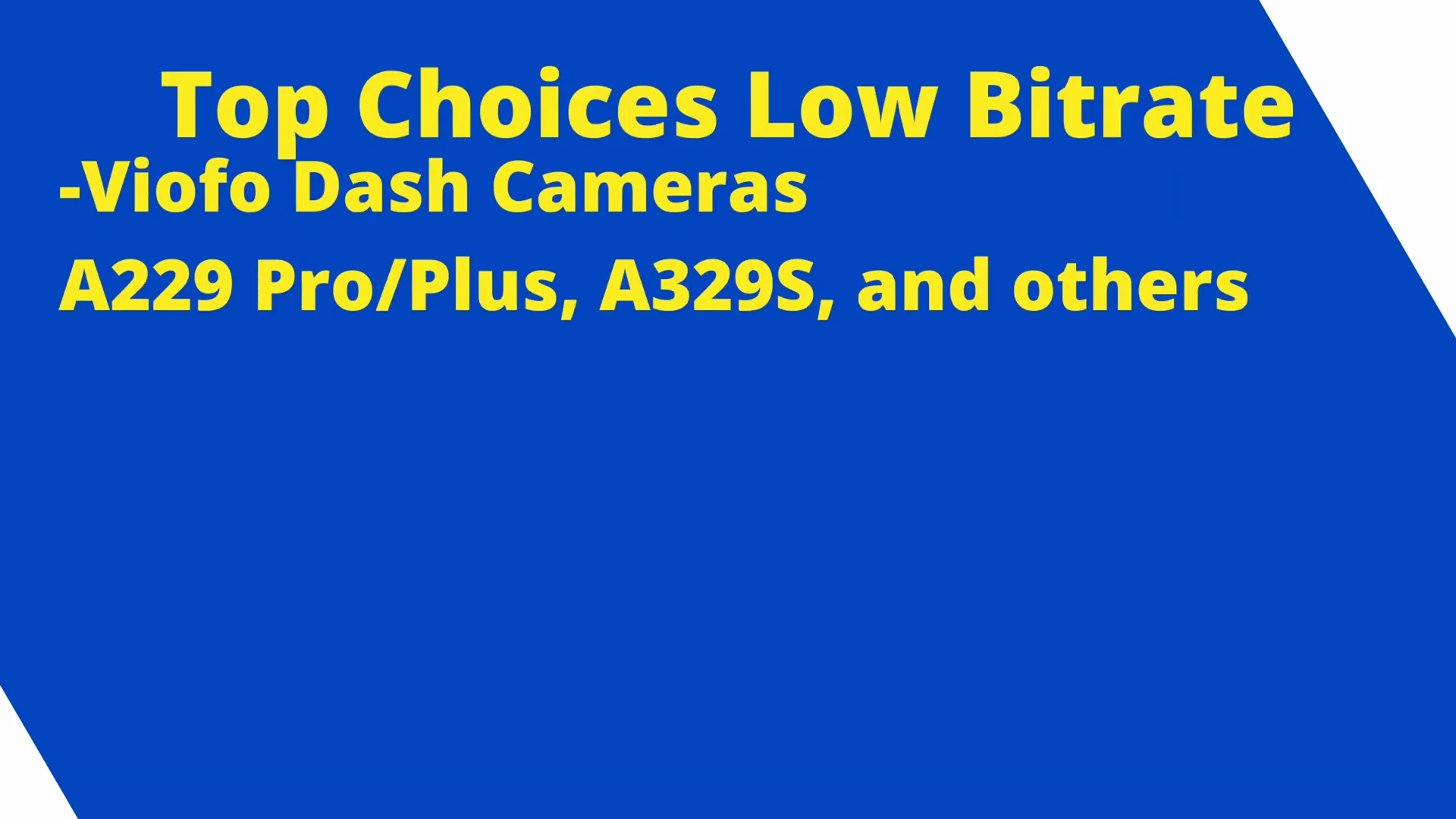 Recommended Viofo dash camera models for low bitrate parking mode