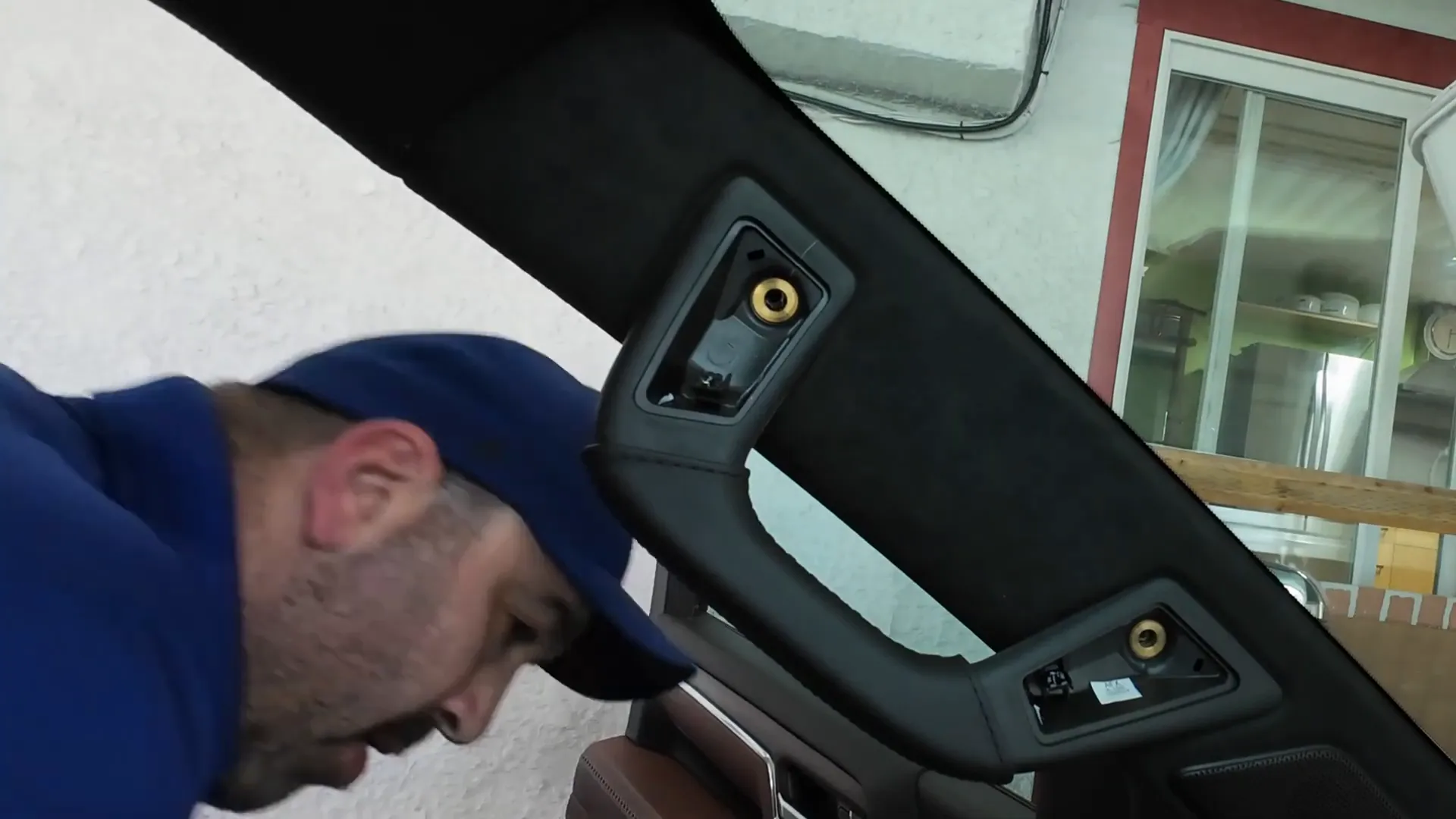 Securing wiring and reinstalling A-pillar panel