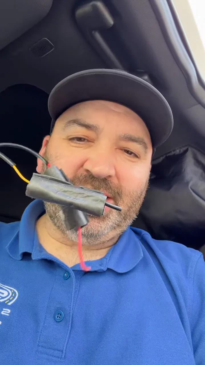 Dash camera power harness wiring components shown close-up