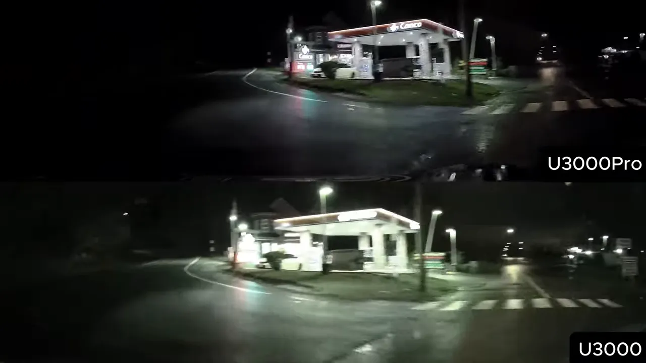 Gas station sign and price readability: U3000 Pro clears text better
