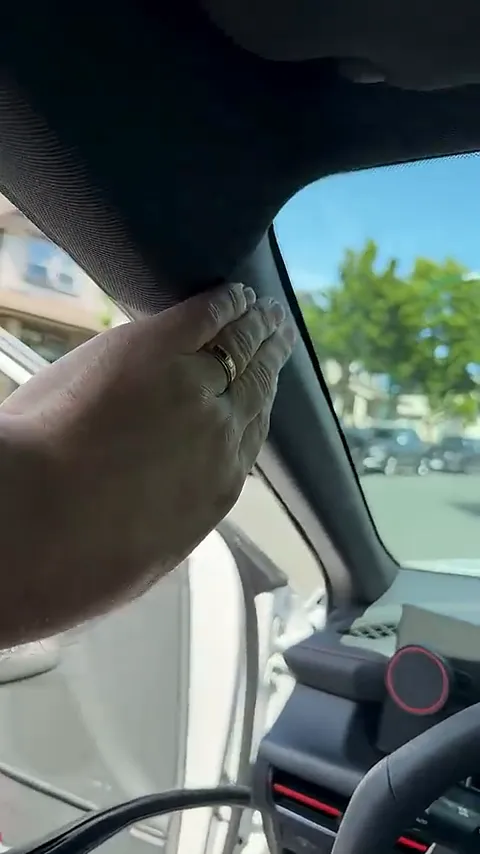 A-pillar trim securely reinstalled after dash cam wiring in Hyundai Elantra