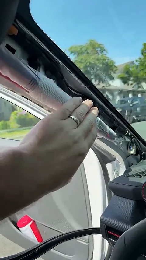 Hyundai Elantra dashboard and airbag area during dash cam installation