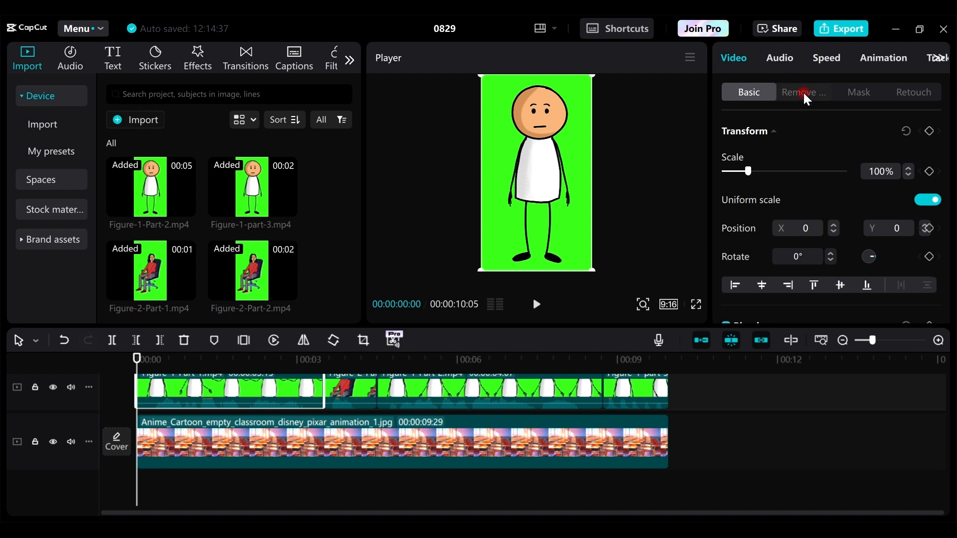 Compiling video in CapCut.