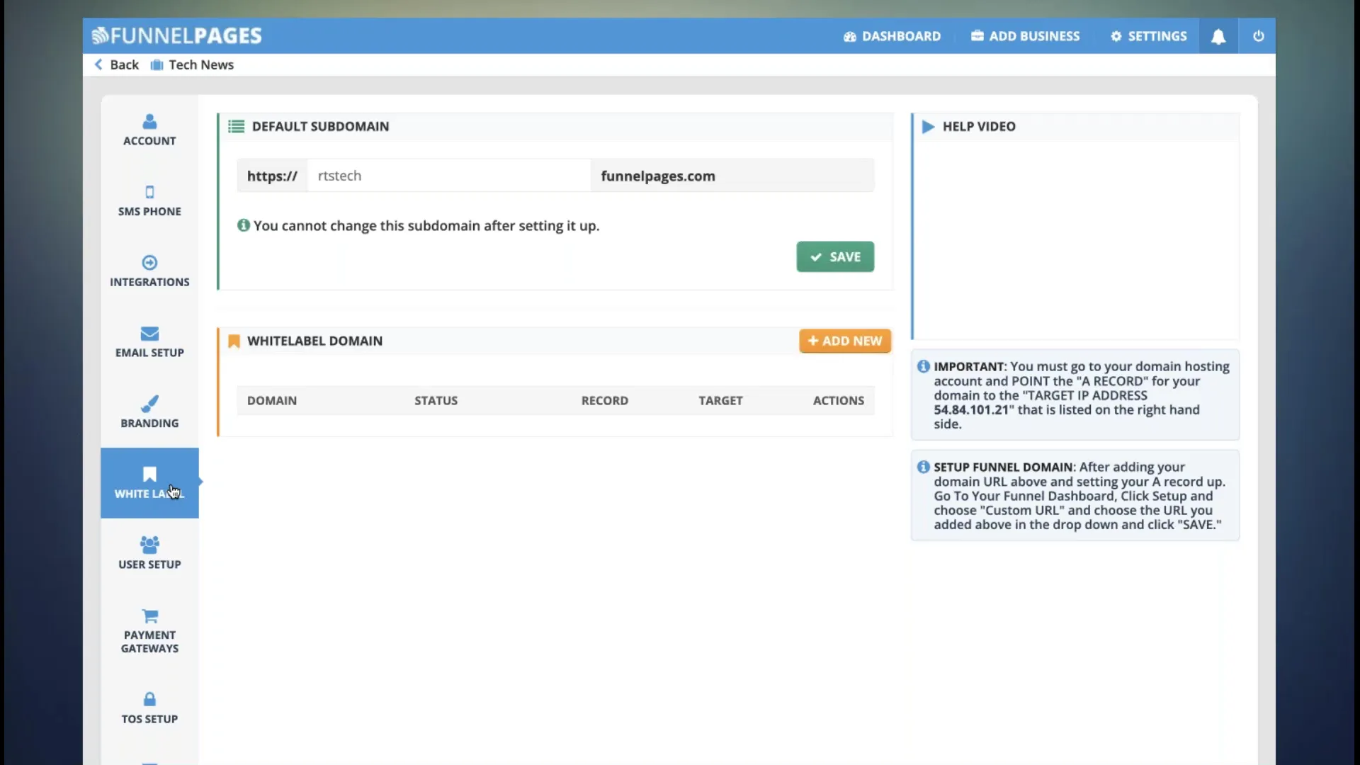 Adding a custom domain in the media site platform