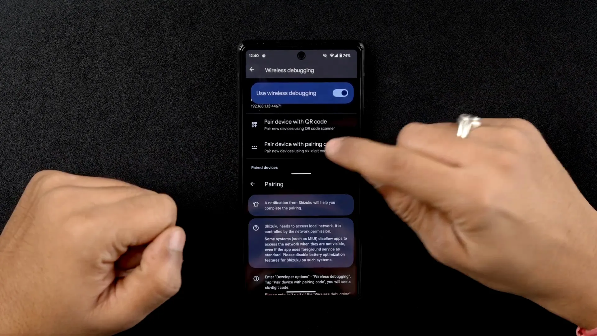 How to Check the Battery Health of Your Android Smartphone 5 Pairing the device with the Shizuku app