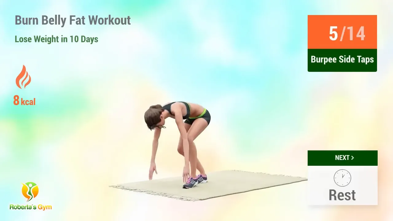 Burn Belly Fat in 10 Days: Your Ultimate Home Workout Guide 4 Burpee Side Taps Exercise