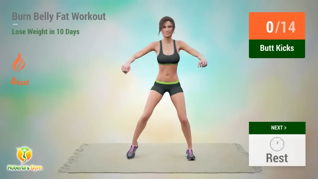 Burn Belly Fat in 10 Days: Your Ultimate Home Workout Guide 3 Butt Kicks Exercise