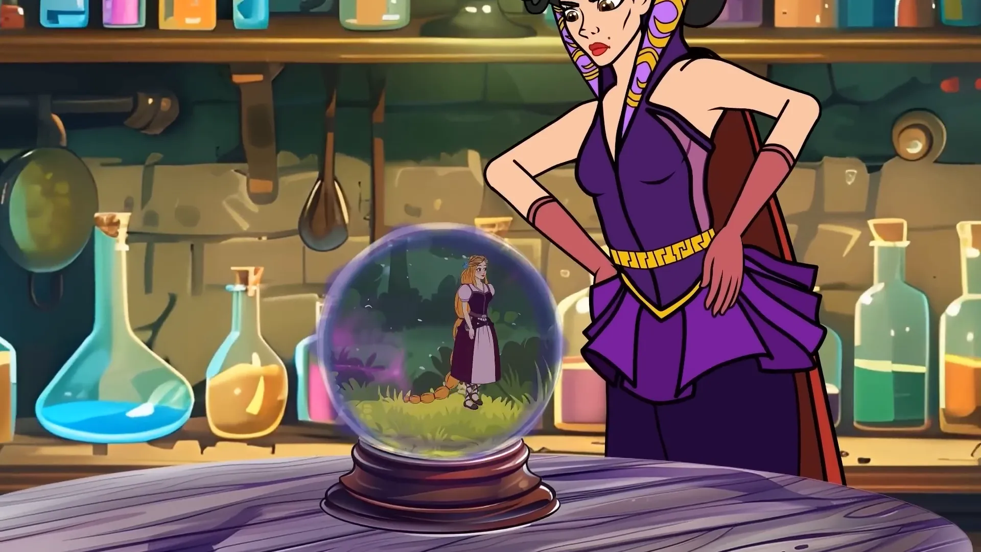 Bedtime Story: The Grumpy Queen and The Magic Necklace 7 Evil queen plotting