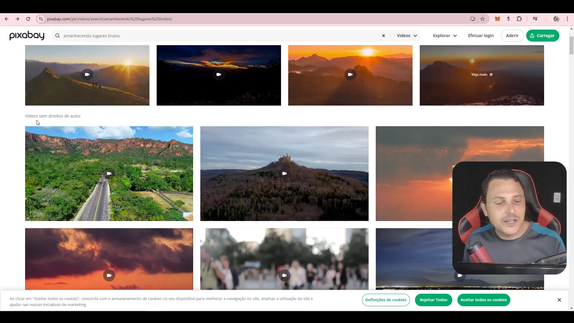 Baixando vídeos do Pixabay