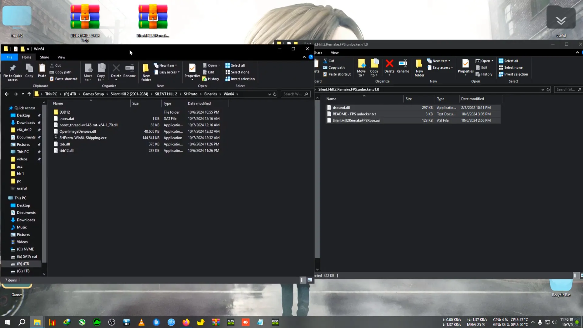 How to install fsr 3 mod in Silent Hill 2 4 Copying FPS unlocker files to game directory