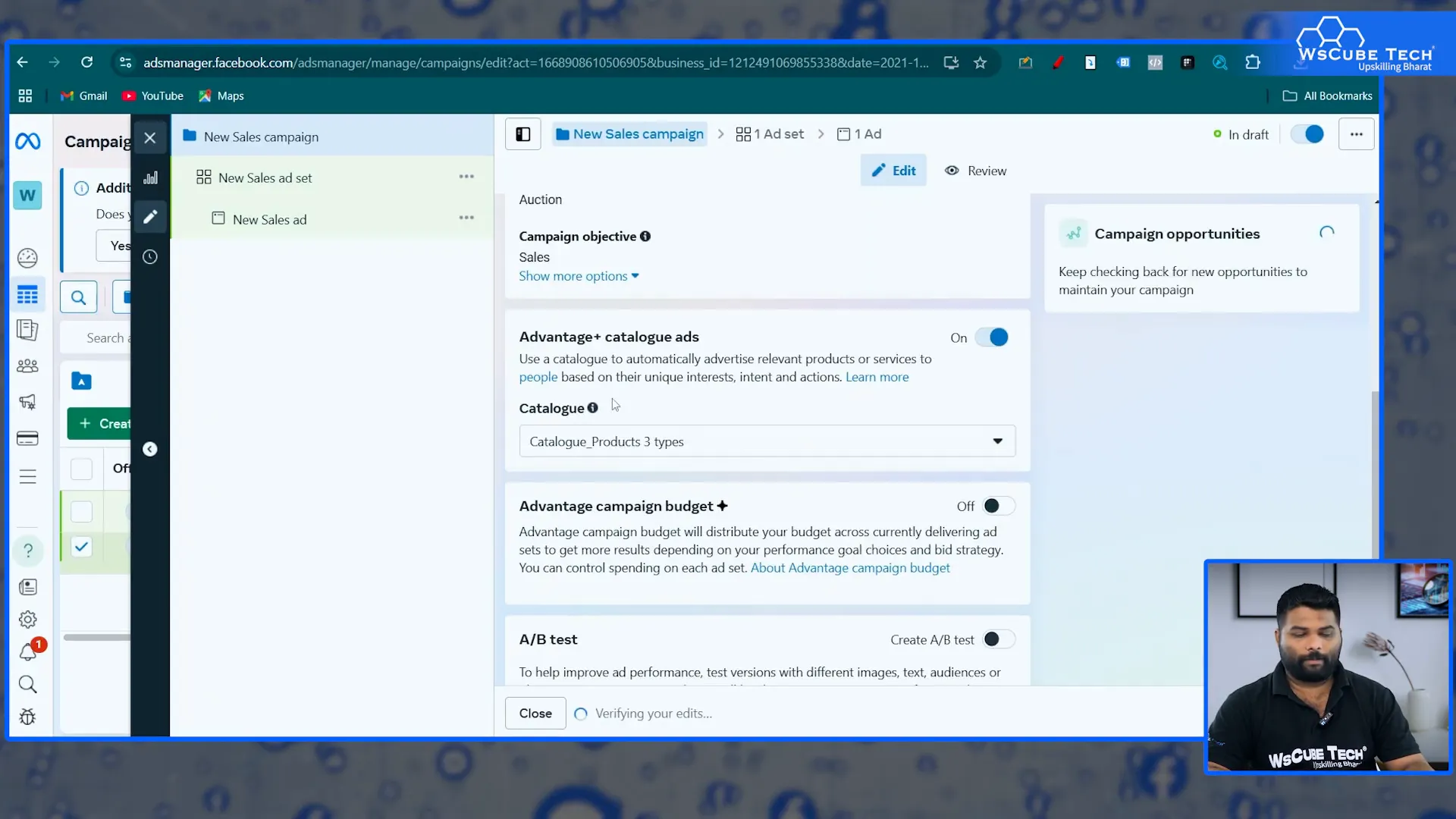 Navigating to Ads Manager
