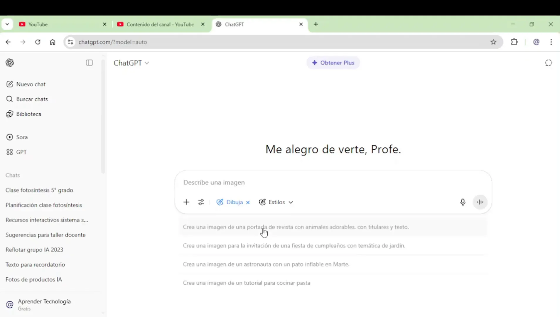 Creación de imágenes educativas con ChatGPT