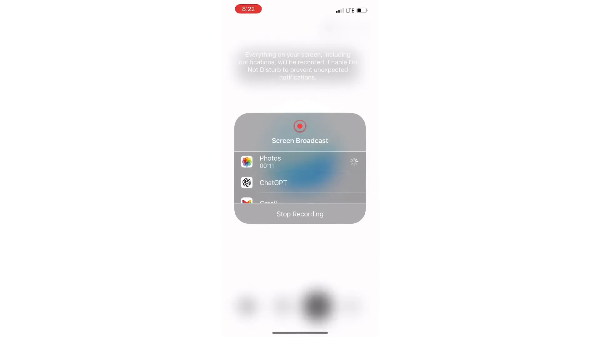 Función para compartir pantalla en la app móvil de ChatGPT