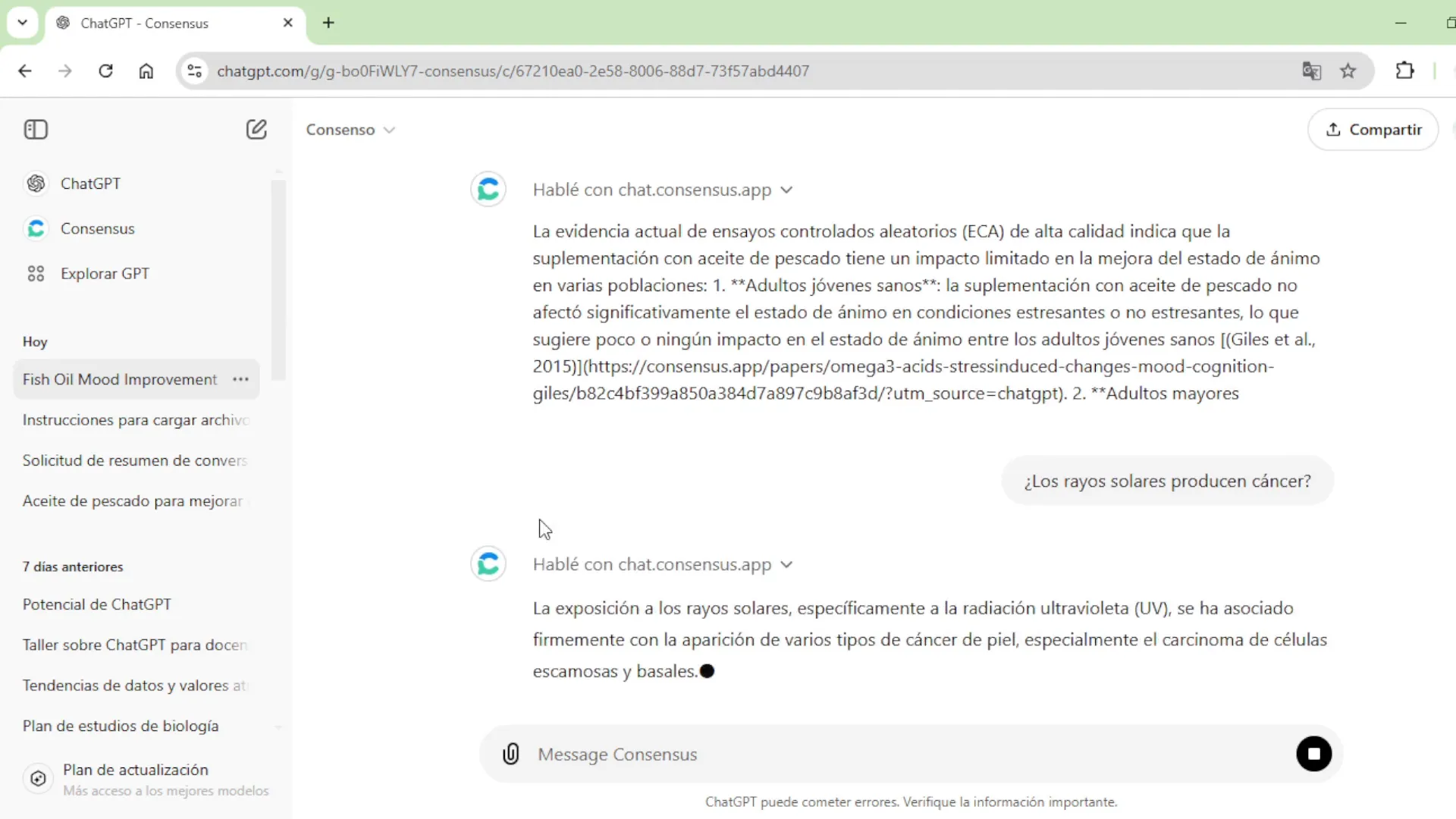 Fuentes de información de Consensus