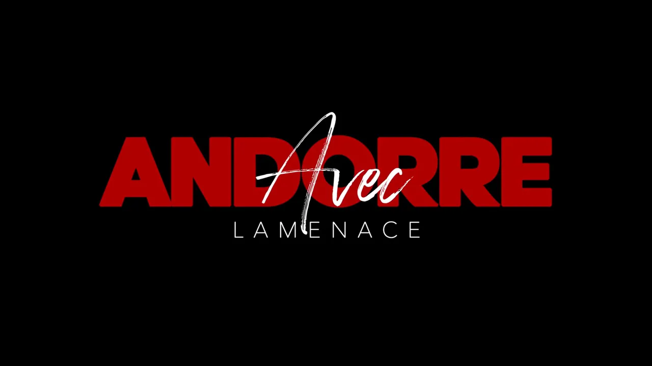 Écran titre montrant le texte 'ANDORRE Avec LAMENACE' sur fond noir