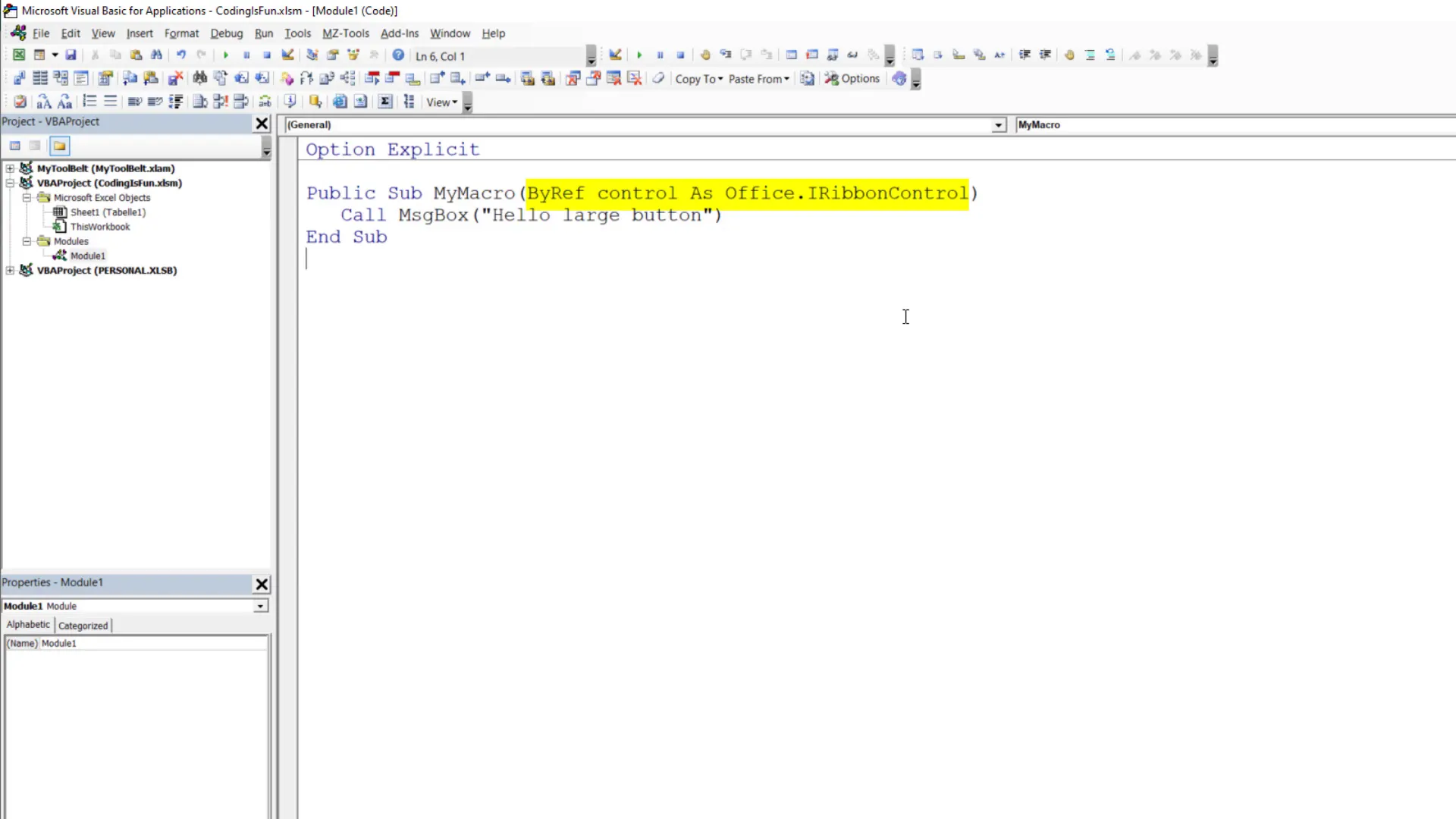 Executing MyMacro