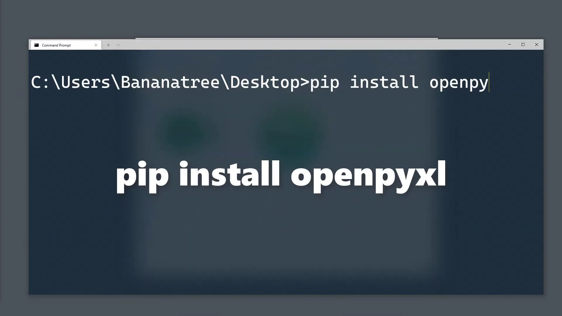 Installing openpyxl