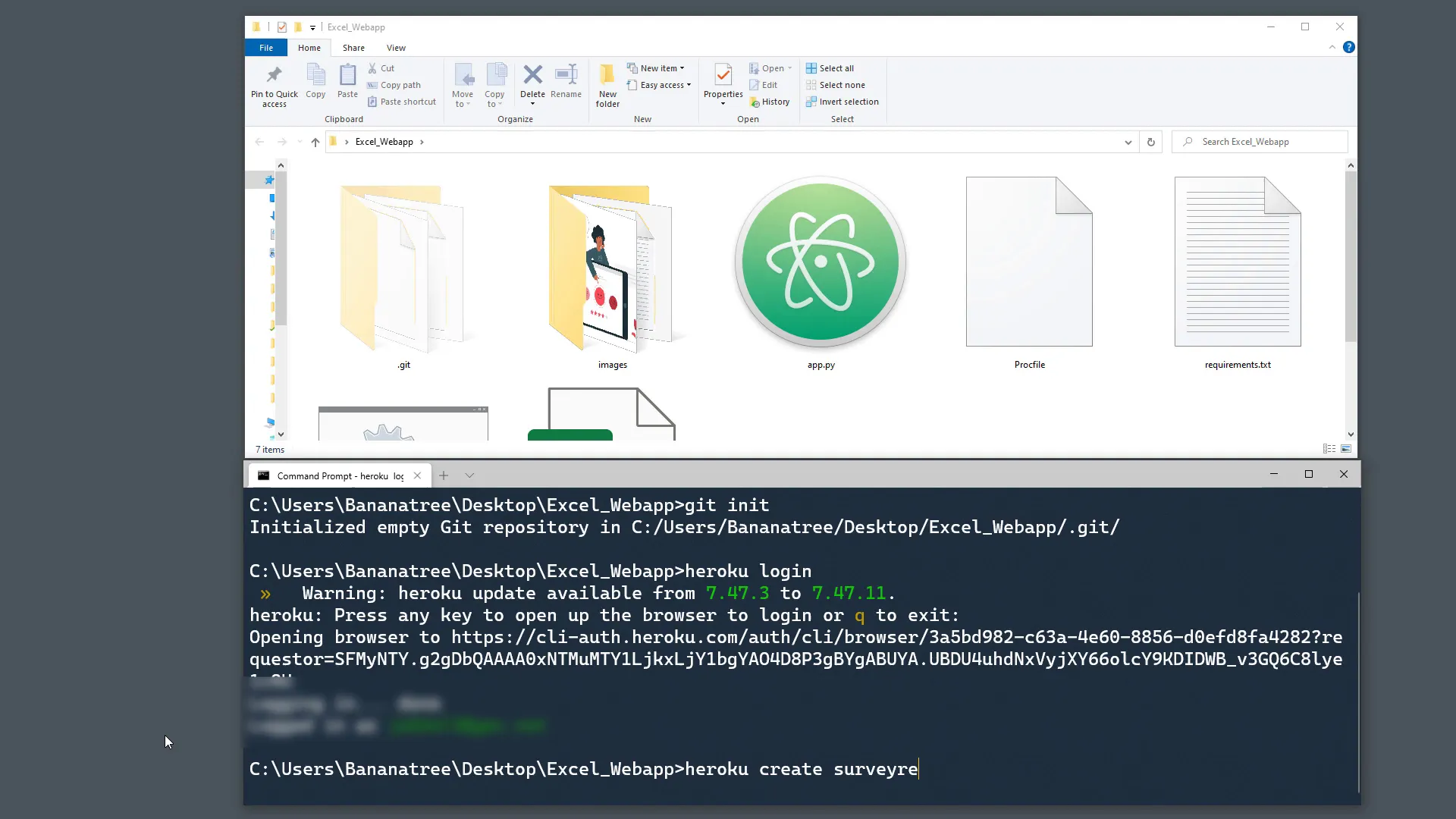 Creating Heroku app