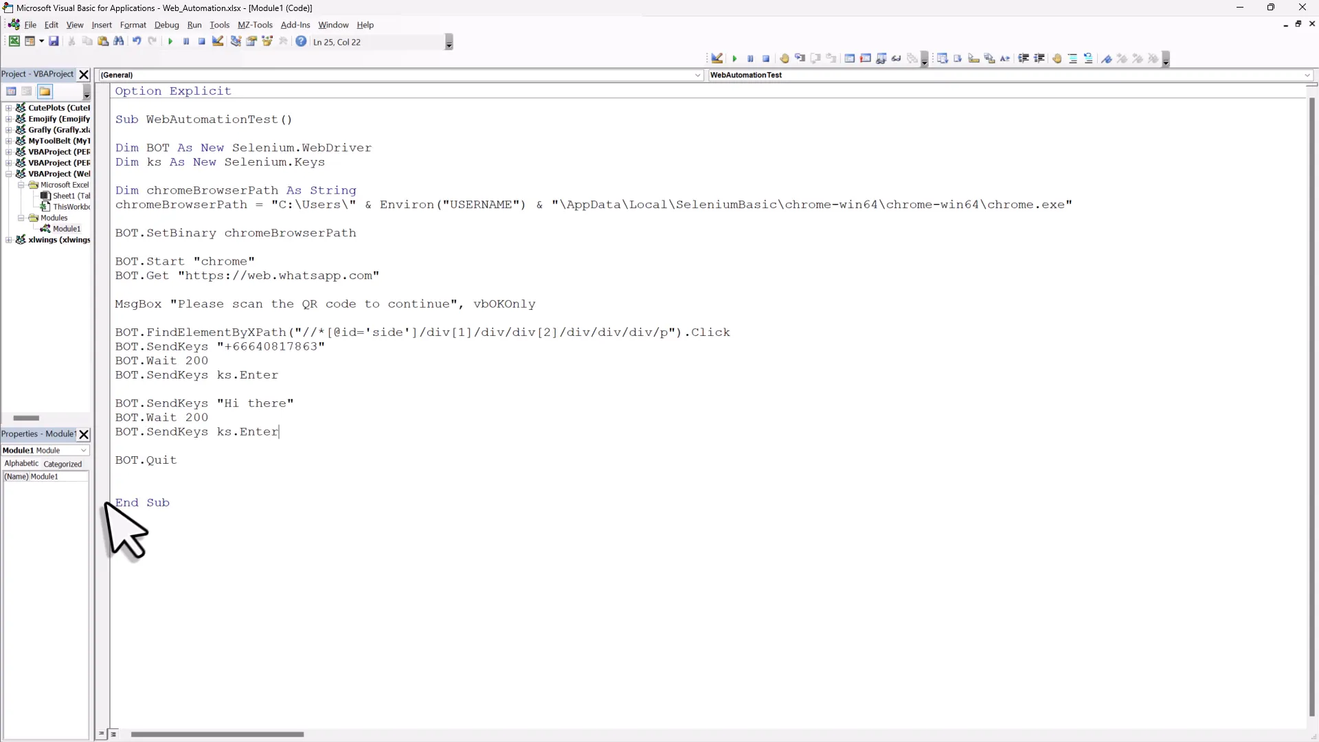 Full automation code structure