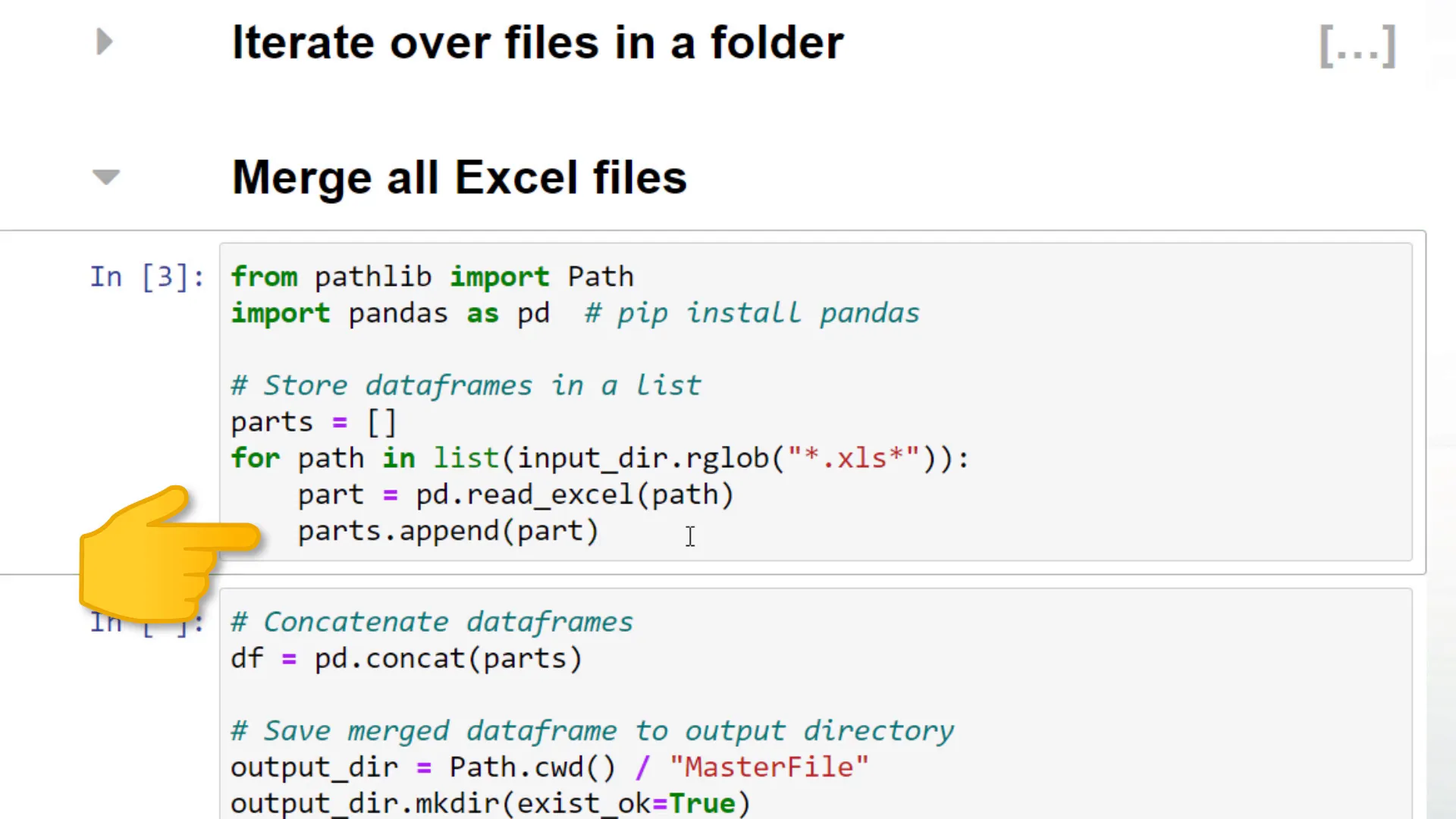 Merging Excel files