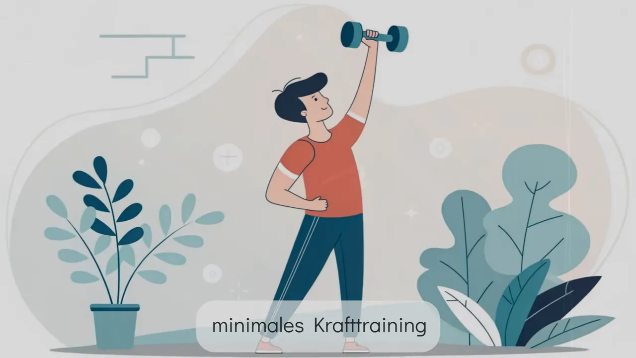 Illustration einer Person, die eine Kurzhantel anhebt als Symbol für leichtes Krafttraining