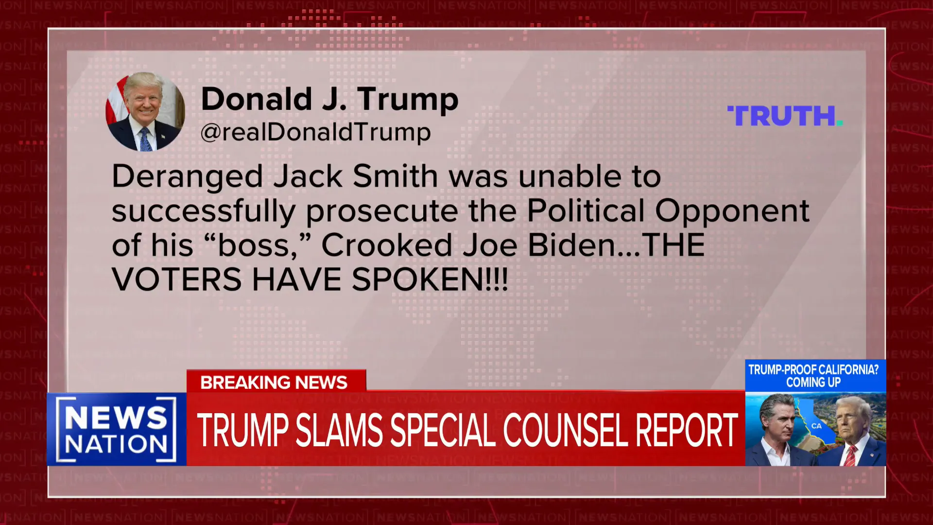 Trump's reaction to Jack Smith's report