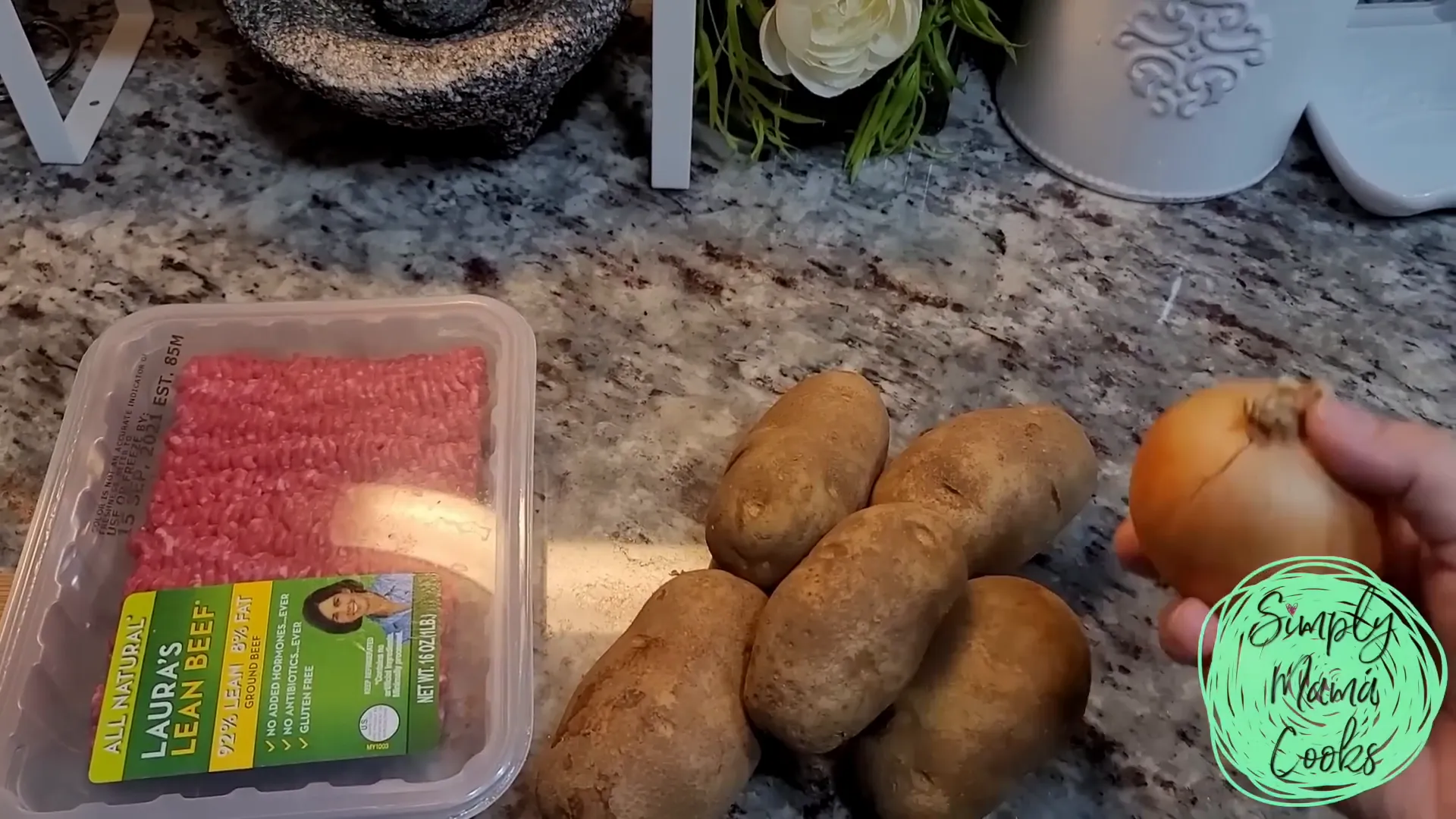 Preparing ingredients for the casserole