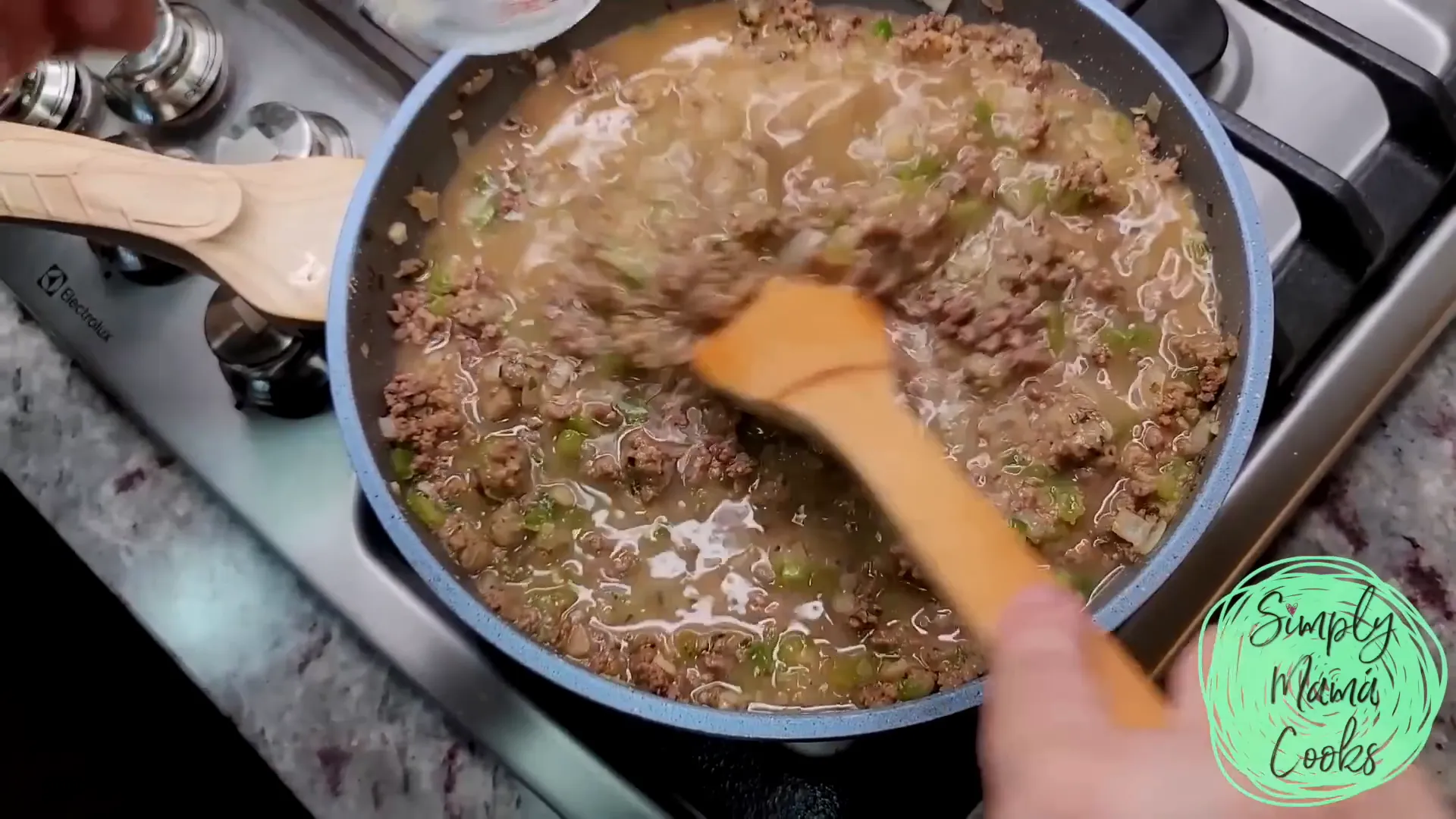 Making the beef mixture thicker