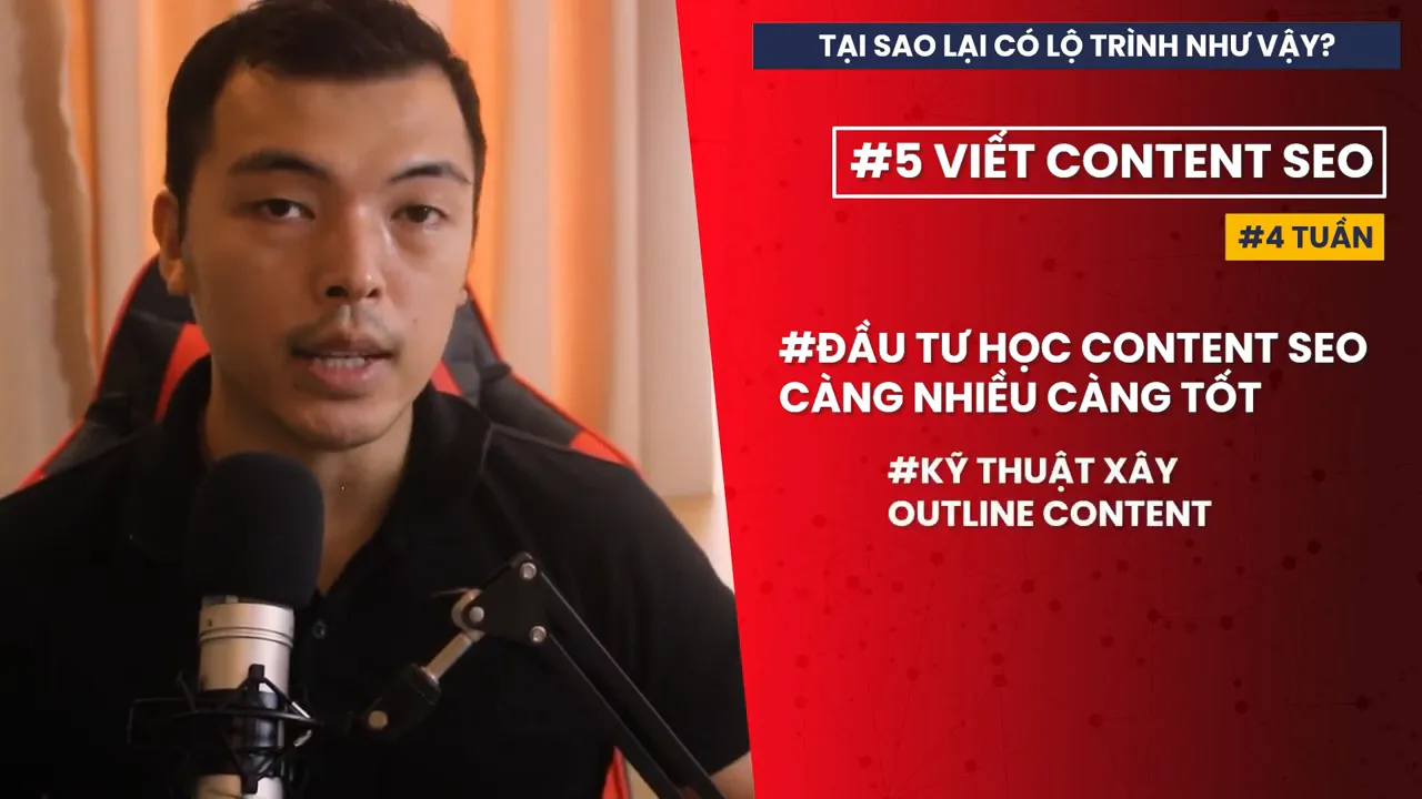 Bảng nội dung về học viết nội dung SEO, lập dàn ý và kỹ thuật viết