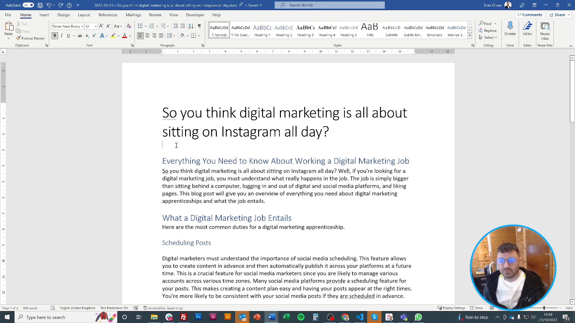 Navigating to the Review tab in Microsoft Word