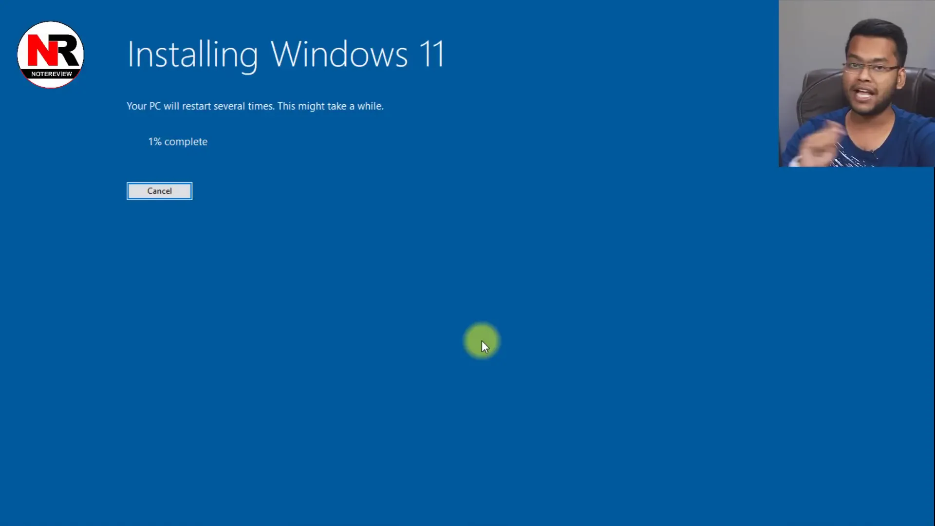 Windows 11 installation progress