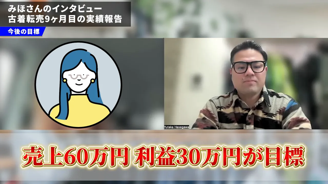 将来の売上目標について話すシーン