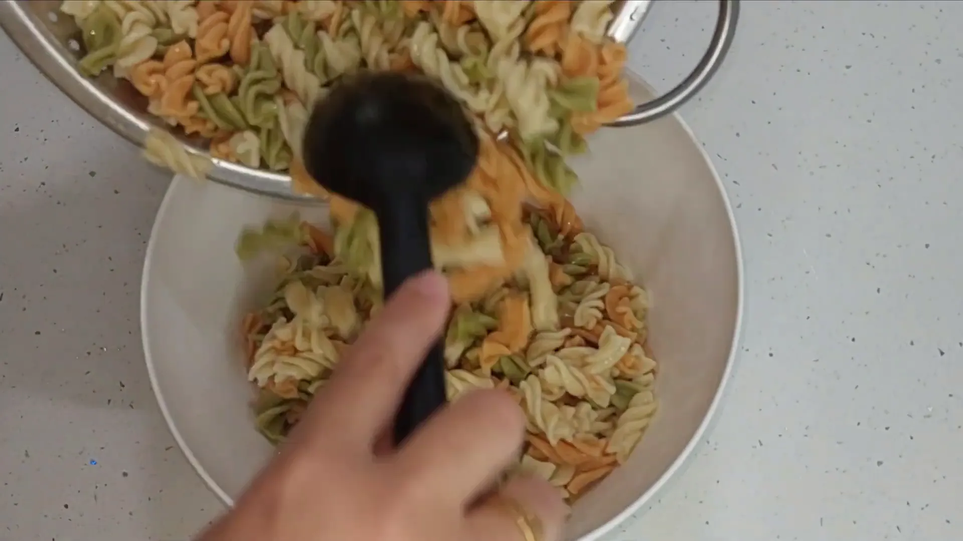 Mezcla de pasta y ingredientes