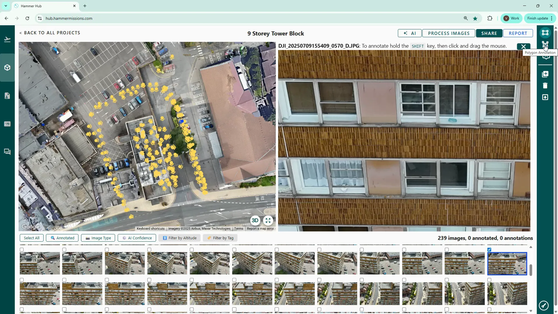 Annotation tool options: rectangle and polygon