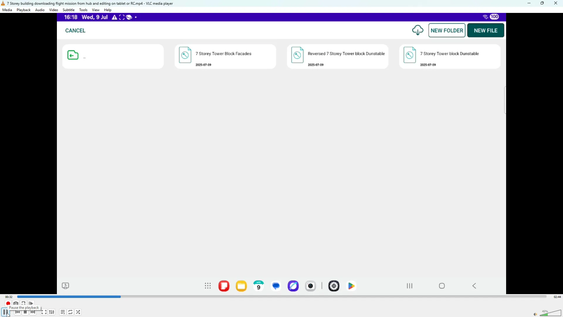 Tap the cloud download icon to download flight missions to your device