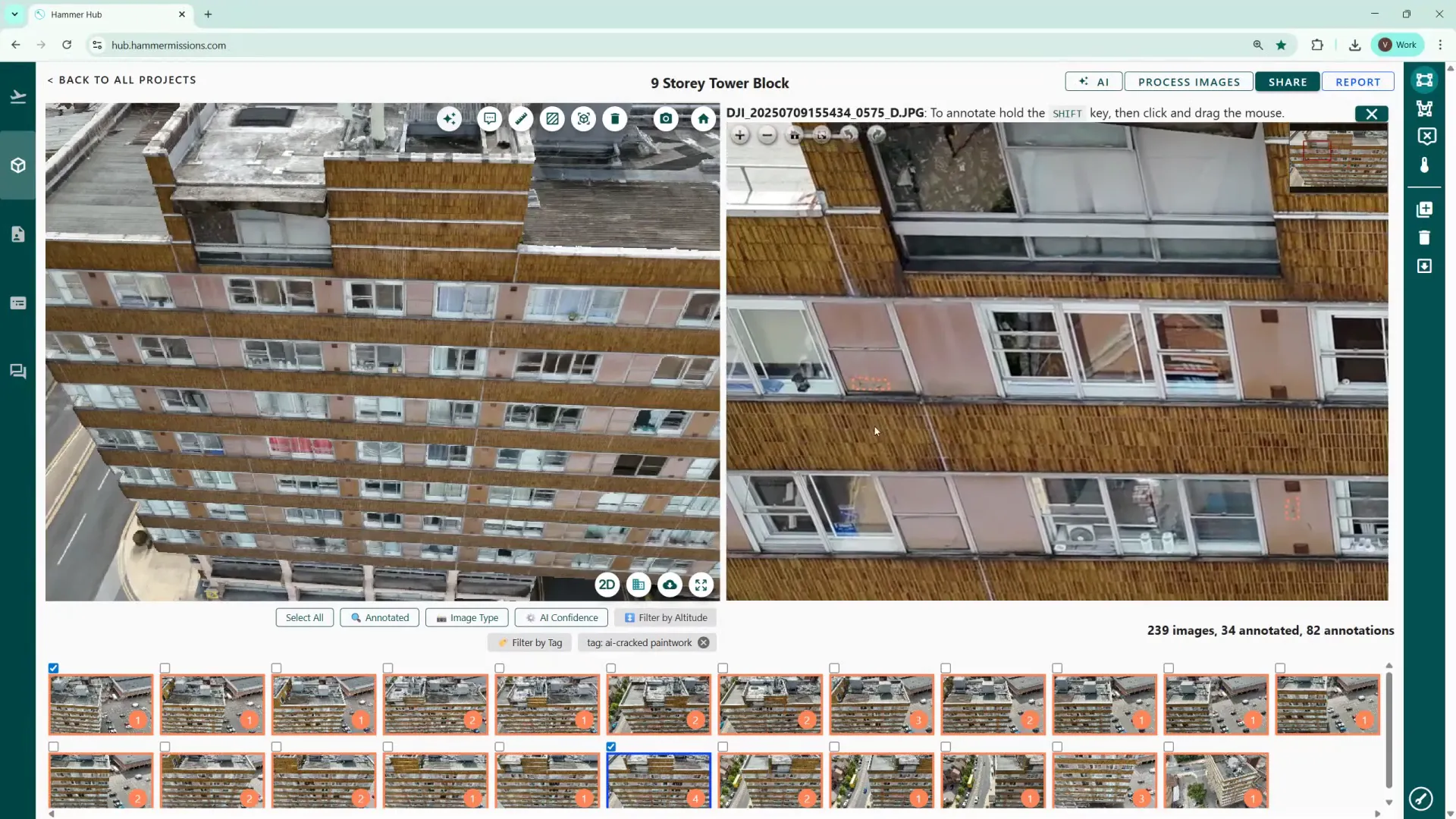 Image open with multiple AI-detected areas outlined