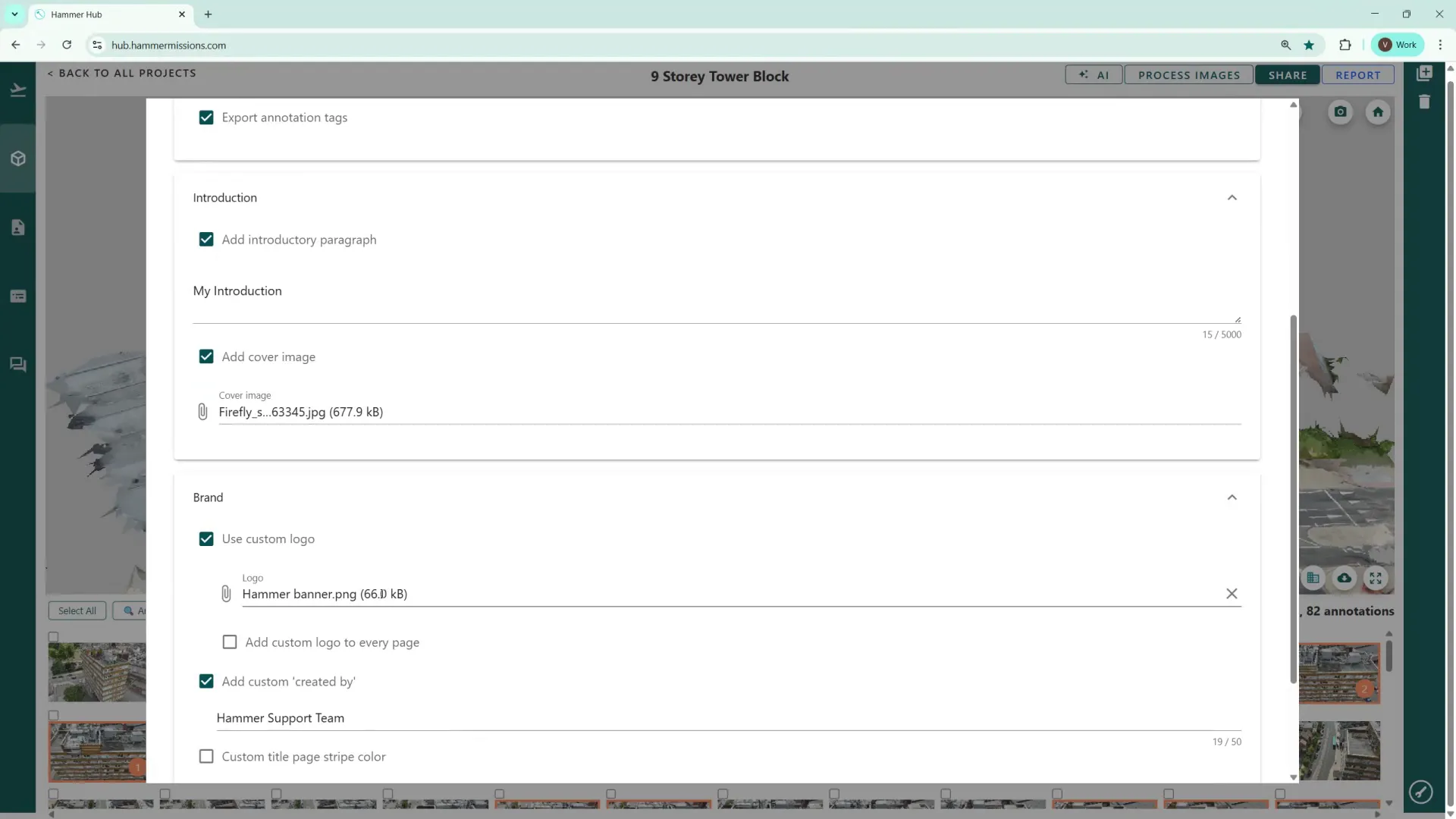 Adding branding and author information to the report