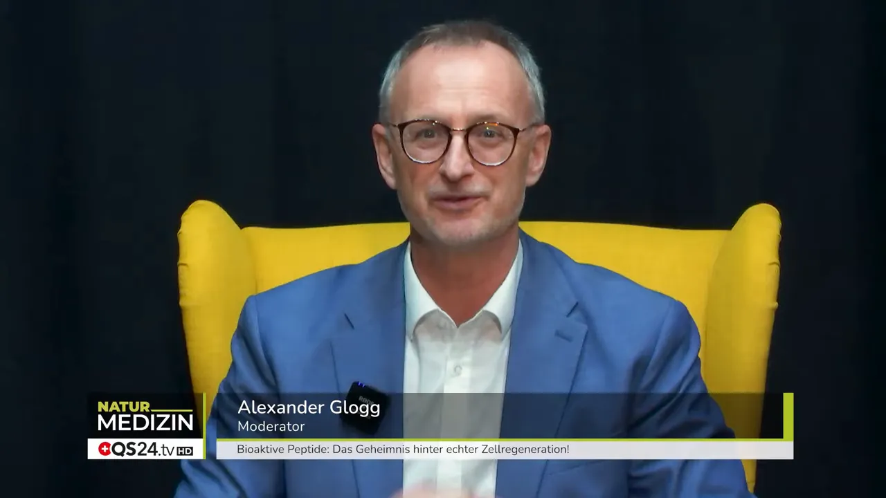 Bioaktive Peptide: Das Geheimnis hinter echter Zellregeneration! Interview mit Dr. Mark Warnecke, Arzt und 3‑facher Schwimmweltmeister 1 Einführung in bioaktive Peptide: Moderator und Gast im Studio