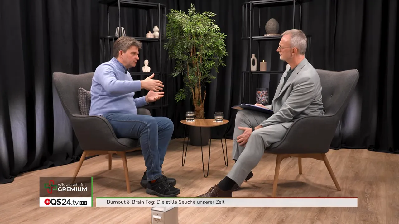 Studio-Gespräch über Burnout und Brain Fog im Sitzen, Screenshot