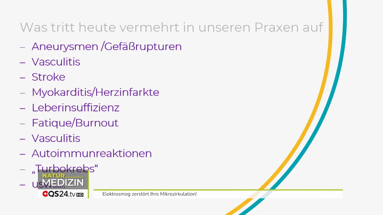 Bedeutet Elektrosmog gleich Nervenschaden? Ein Interview mit Jörg Hentschel, Heilpraktiker und Forscher (gemeinsam mit Dr. Diana Henz, Kognitions- und Neurowissenschaftlerin) 2 Liste klinischer Symptome: Aneurysmen, Myokarditis, Fatigue